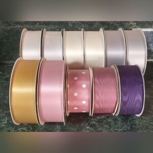 Lot Of 11 Spools/Rolls GALLERY Satin, Grosgrain Ribbon, Easter Colors 1 5/16"